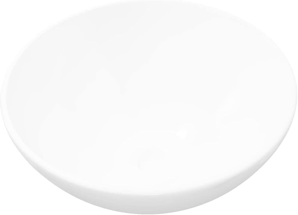 WIFESE Waschbecken Keramik Weiss 32,5x14 CM Rund Aufsatzwaschbecken Eckig Waschbecken Gäste WC Badez