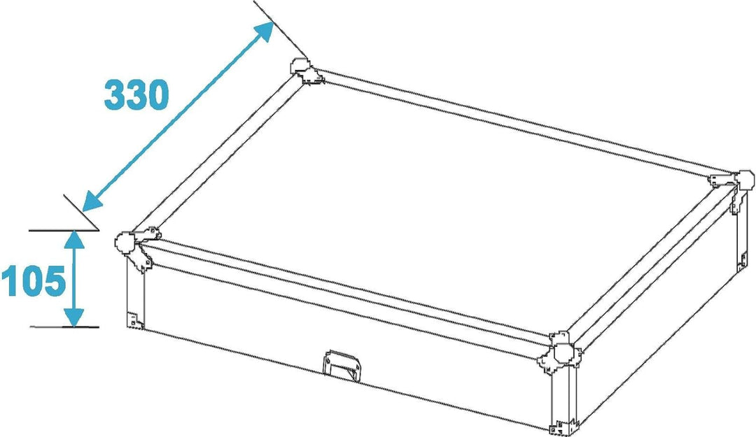 ROADINGER Mixer-Case Road MCR-10 schräg, sw | Flightcase für 254-mm-Geräte (10")