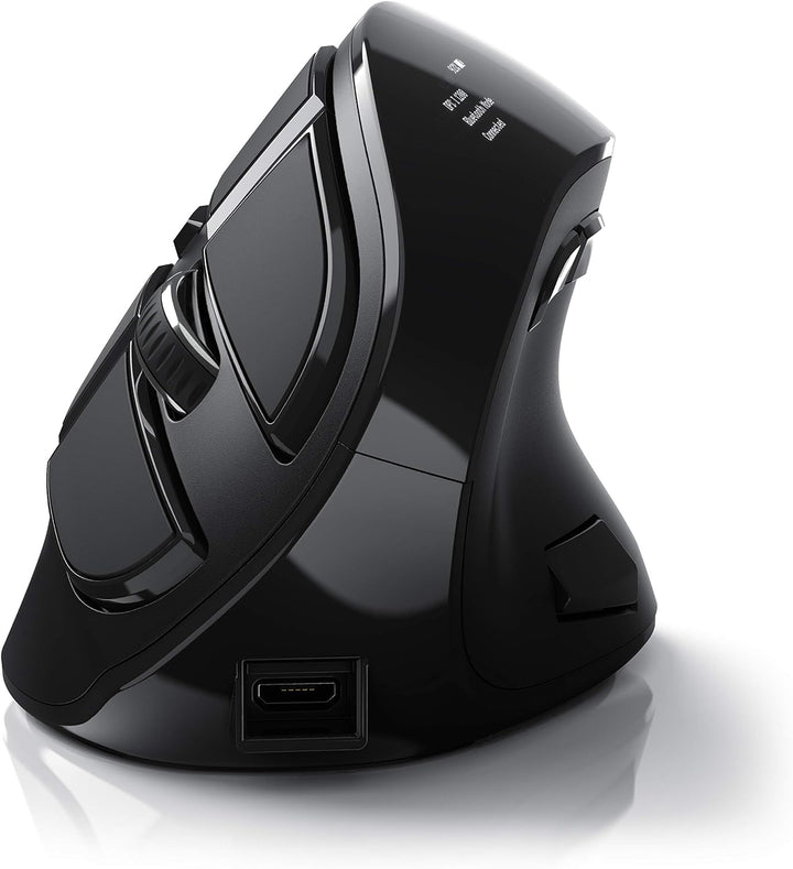 CSL - optische vertikale Maus kabellos - Wireless Mouse – Funkmaus mit OLED Display - 2,4 Ghz - gege