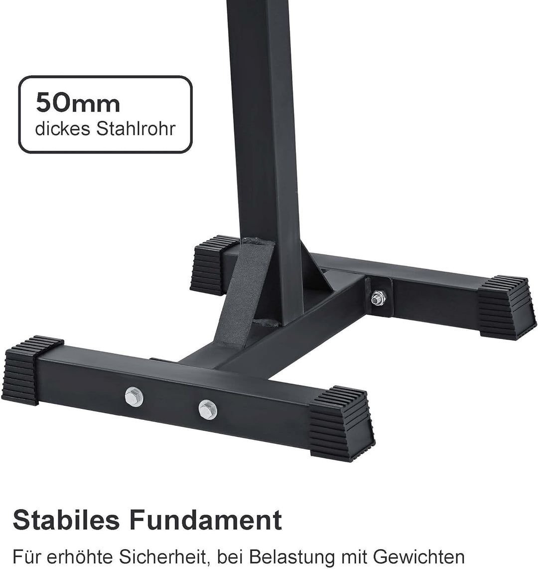 wuuhoo® Profi Langhantelständer Ramon, belastbar 300kg, Squat Rack höhenverstellbar, Hantelablage ex
