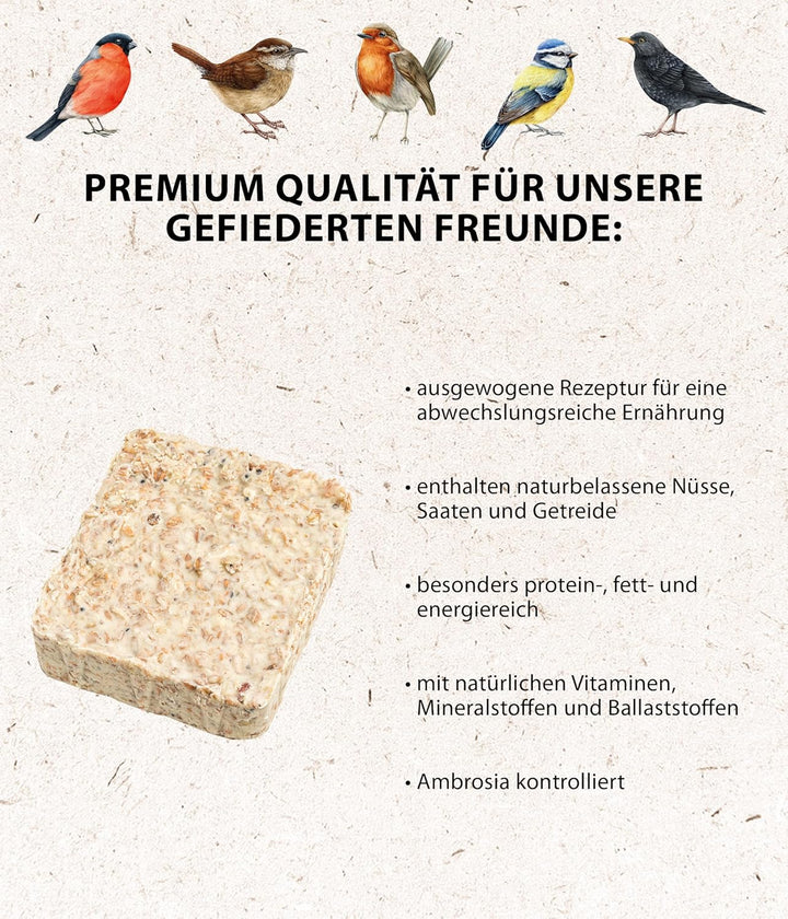 Dehner Natura Wildvogelfutter-Tafeln mit Erdnüssen, 12 x 300 g (3.6 kg) mit Erdnüssen 300 g (12er Pa
