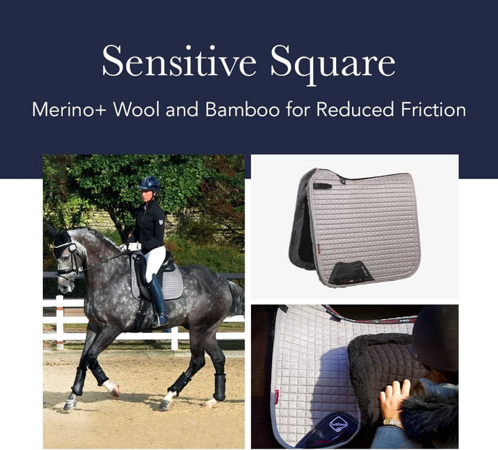 LeMieux Merino Plus Sensitive Lammfell Dressur-Schabracke, Schwarz, L, Schwarz
