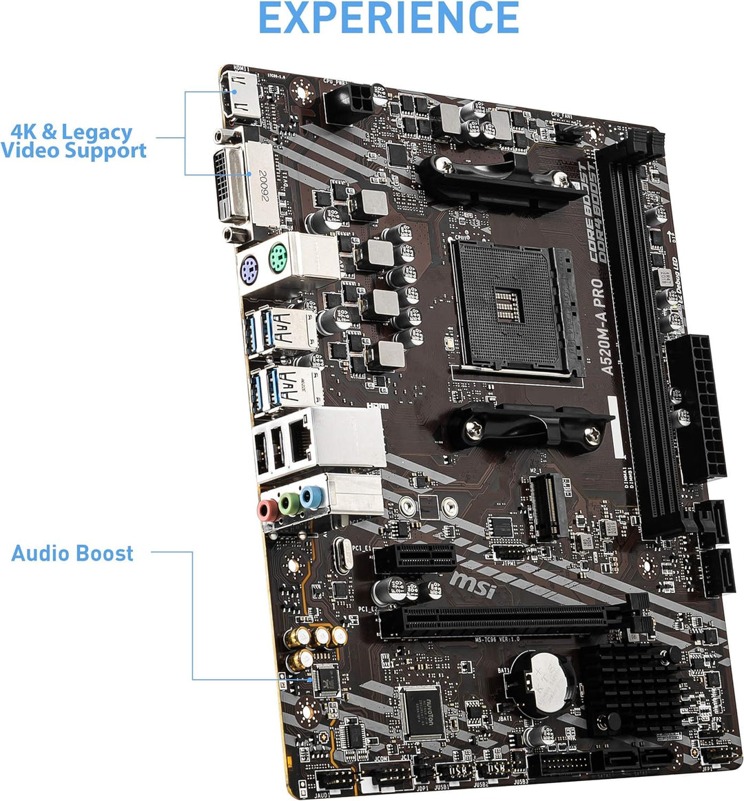 MSI A520M-A PRO Motherboard AMD A520 Socket AM4 micro ATX A520 A520M-A PRO M-ATX, A520 A520M-A PRO M