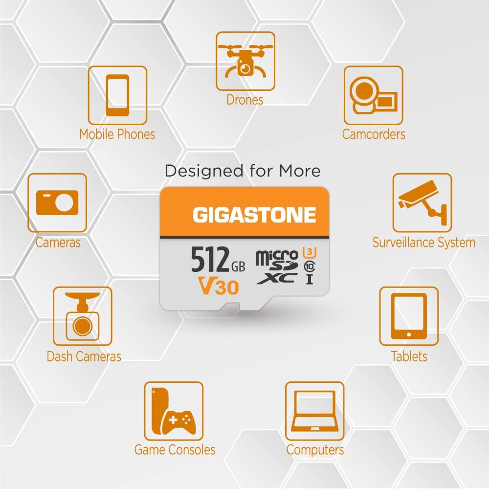 Gigastone 512GB MicroSDXC Speicherkarte 2er-Pack + SD Adapter, für Kamera, PC, Laptop und Tablet, Le