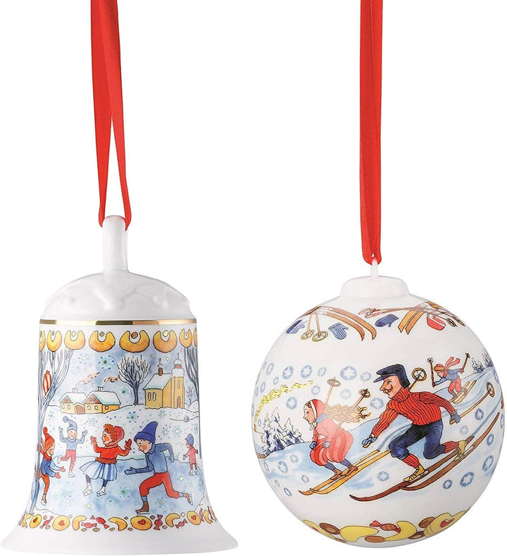 Hutschenreuther Porzellan Weihnachts Glocke 2018 und Weihnachts Kugel 2018