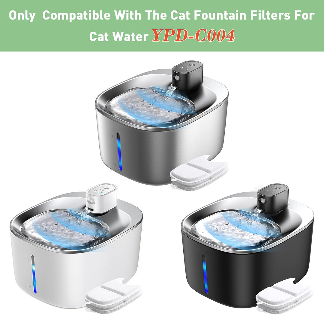 12 Set Katzenbrunnen Filter für 4L Trinkbrunnen,12 Stück Kohlefilter und 24 Stück Schaumstofffilter