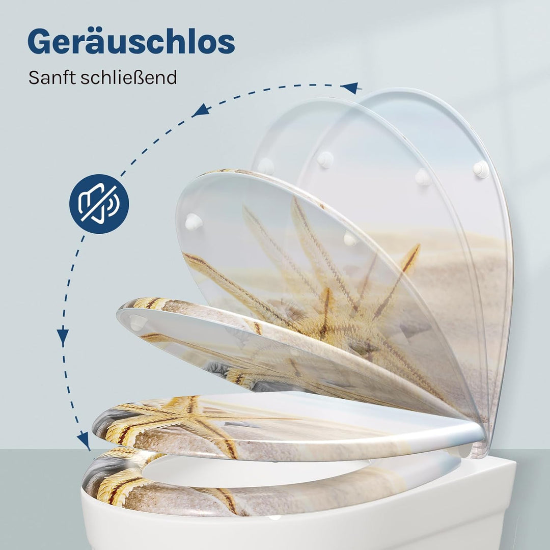 WOLTU Toilettendeckel mit Absenkautomatik Klodeckel WC Sitz Softclose antibakterielle Klobrille mit