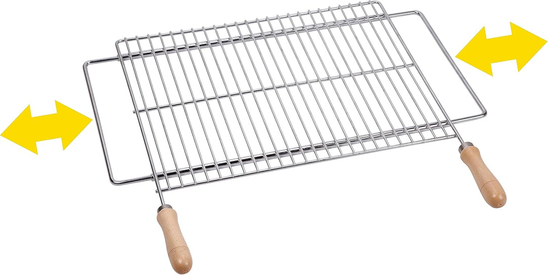 Sauvic 02810-Ausziehbarer Grillrost von 52 bis 62 cm. x 40 cm, aus 304 Edelstahl, 53.5x62.5x3 cm