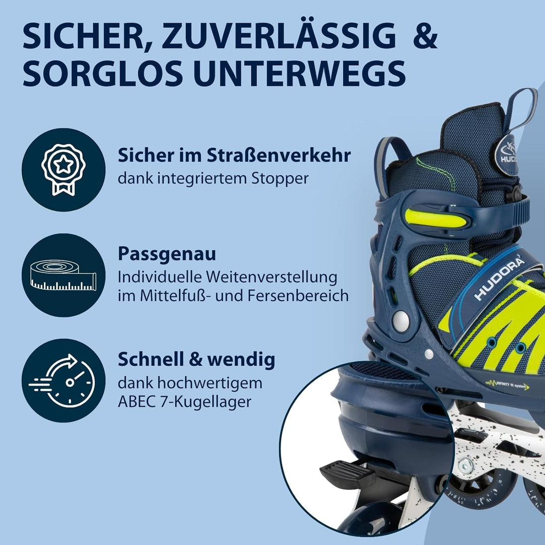 HUDORA Inlineskates Comfort, Softboot Inliner für Kinder, Jugendliche und Erwachsene - Verschiedene