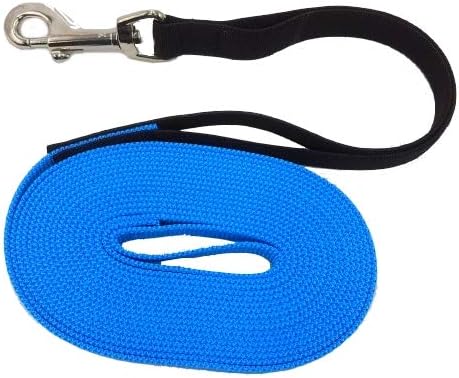 elropet Flex Fährtenleine Schleppleine mit Ruckdämpfer hellblau 40m-20mm Hundeleine