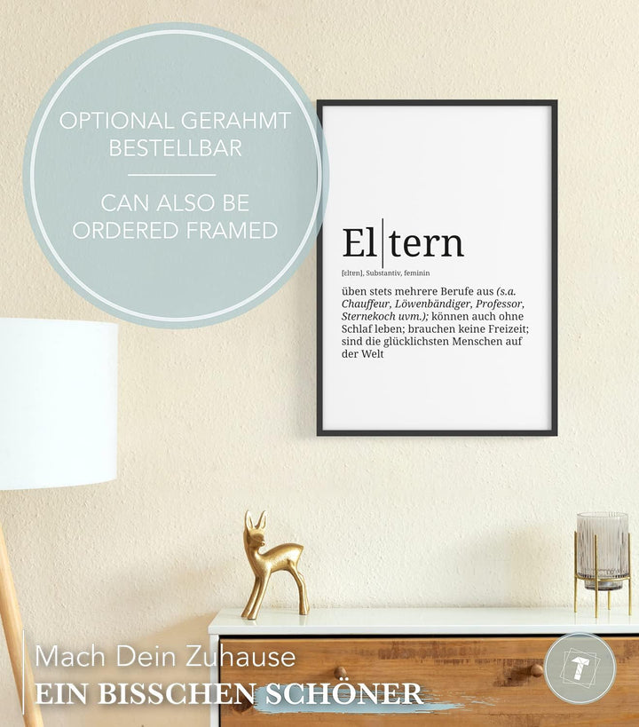 Papierschmiede® Definition: Eltern, DIN A1 (59x84 cm), XXL Poster für Wohnzimmer, Schlafzimmer, Küch