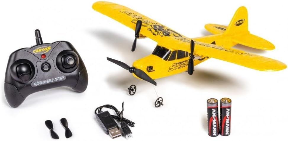 Carson 500505029 Stinger 340 2.4G 100% RTF - ferngesteuertes Flugmodell, RC Flugzeug, Robustes RTF (