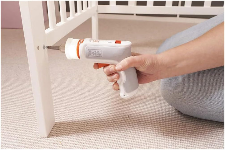 Black+Decker Akku-Möbelschrauber BCRTA01 (3.6V, 1.5 Ah, mit patentierter Werkzeugaufnahme für Innens