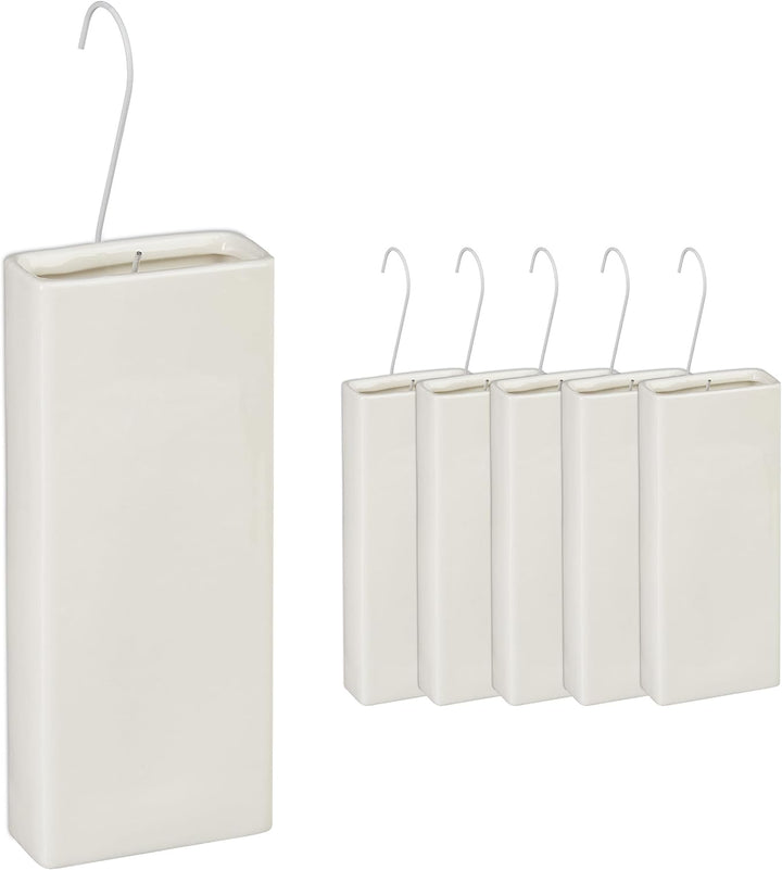 Relaxdays Luftbefeuchter Heizkörper, 6er Set, Wasserbehälter für Heizung, zum Hängen, Keramik, Raumb