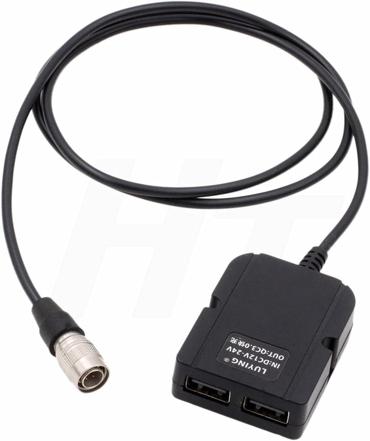 HangTon Hirose 4-Pin auf Dual USB QC3.0 12V Power Converter Splitter Kabel für Hawk-Woods Power Adap