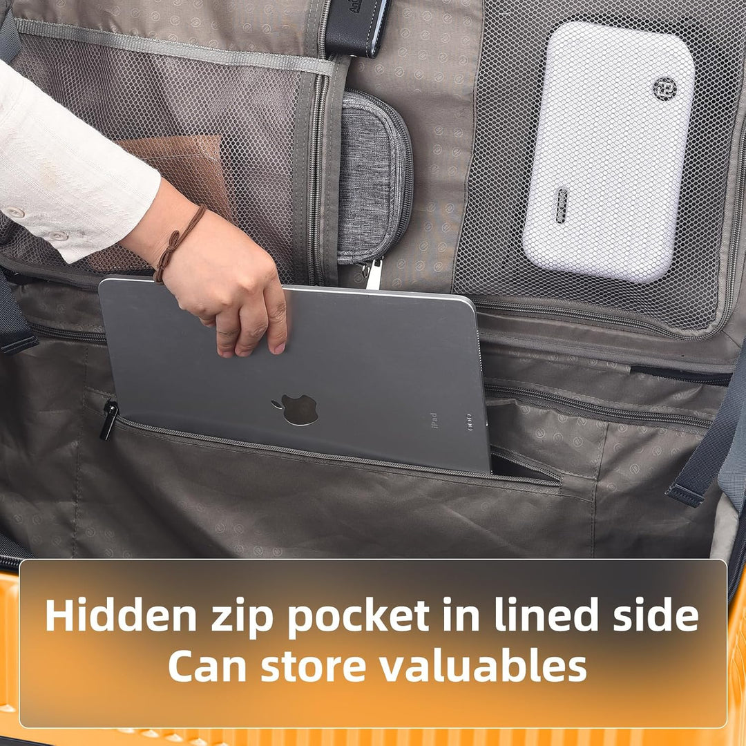 TydeCkare 29 Zoll 40 * 37 * 77 cm, 113 l, aufgegebenes Aluminiumgepäck mit seitlicher Öffnung, 360°-