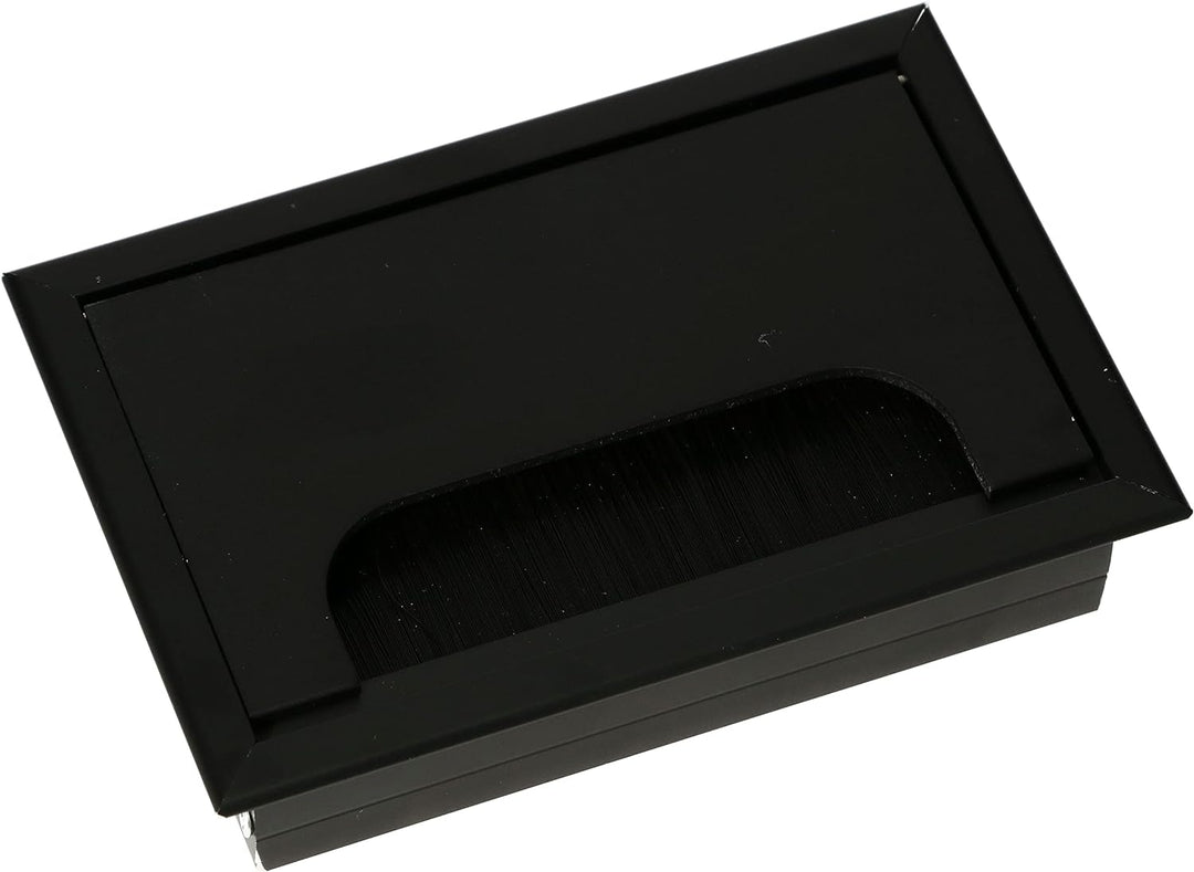 KOTARBAU® 2er Set Aluminium Kabeldurchführung 120x80 mm für Möbel Schwarz Kabeldose Kabeldurchlass E