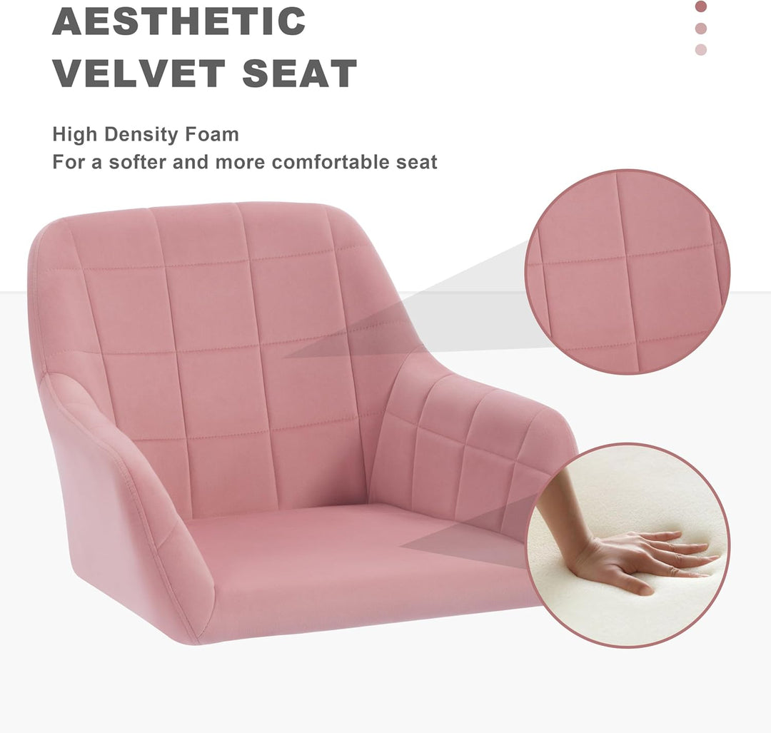 WOLTU Schreibtischstuhl drehbar, Schminktisch Stuhl, Drehstuhl mit Rollen, Bürostuhl ergonomisch, Se