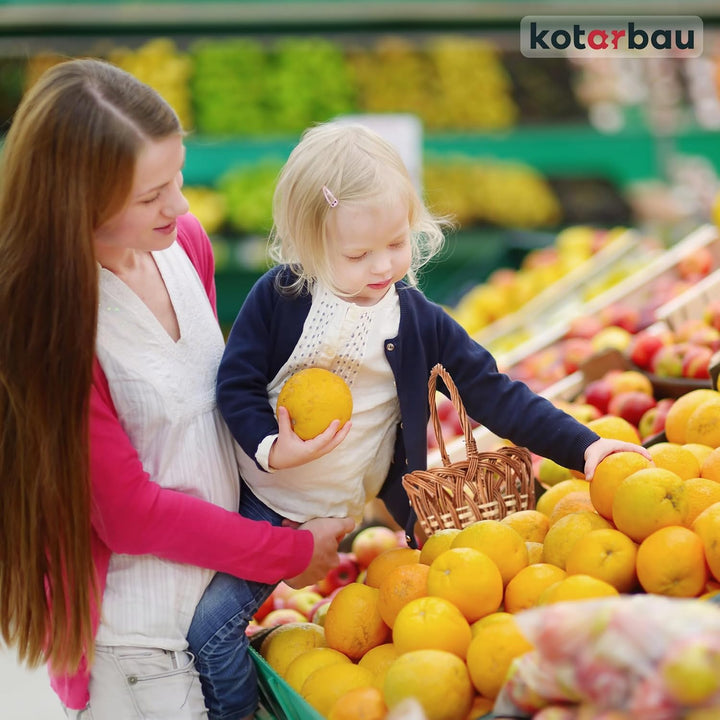 KOTARBAU® Weidenkorb mit Henkel Kinder Osterkorb mit Henkel Klein Rund 250 x 170 mm Osterkorb Weide