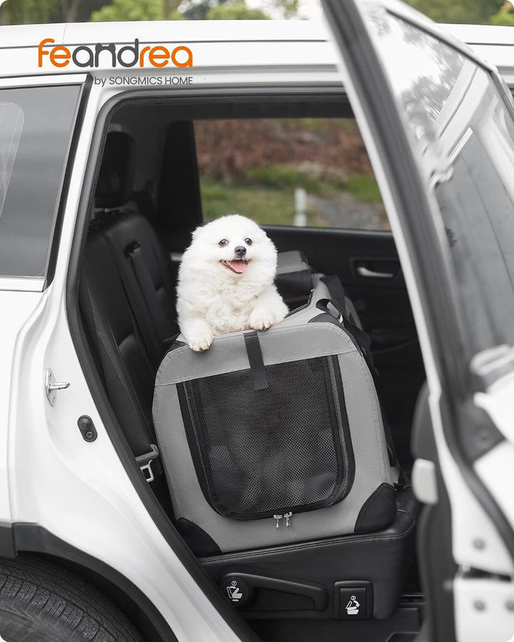 Feandrea Hundebox faltbar, Transportbox Hund, M, Hundetasche, Oxford-Gewebe, Netzstoff, atmungsaktiv