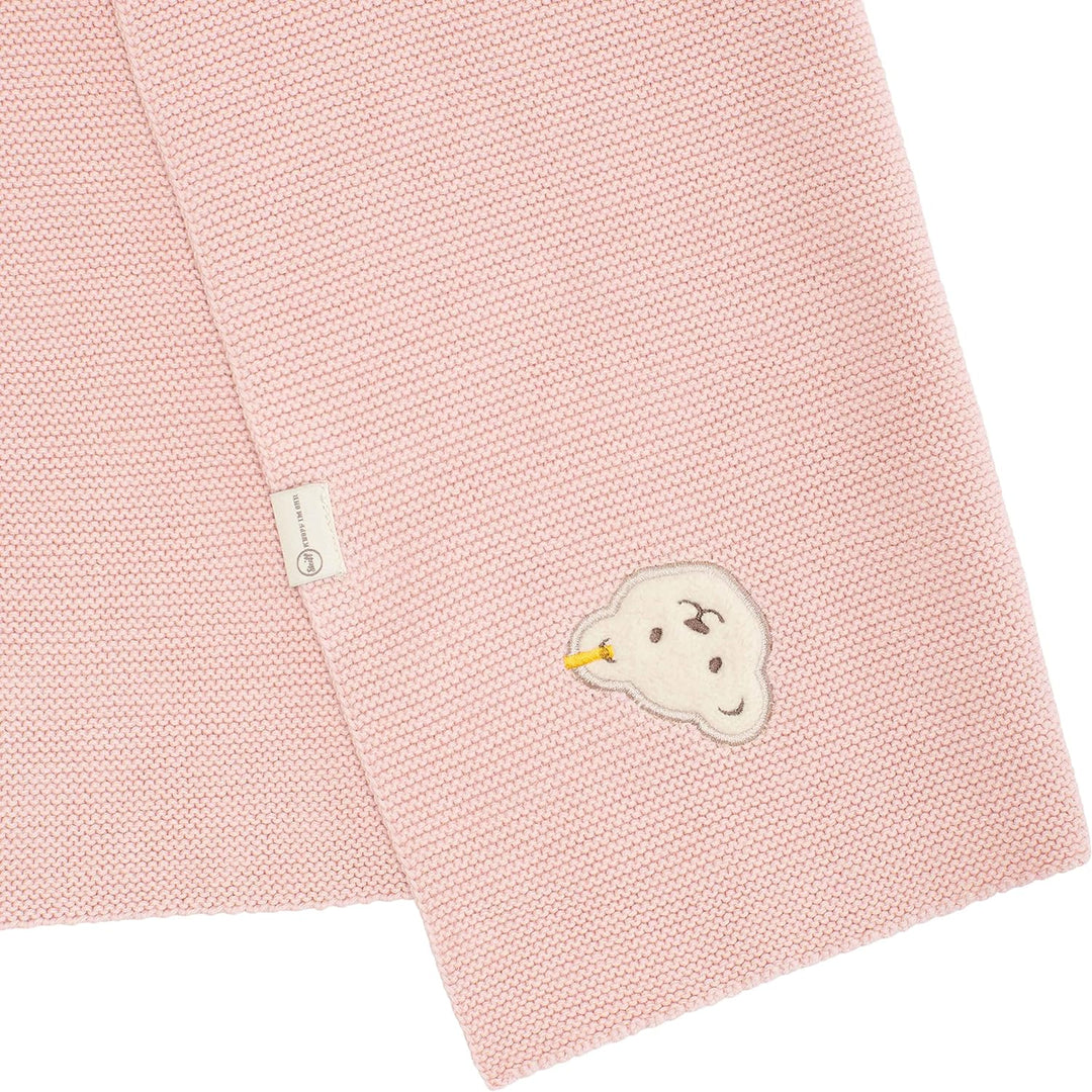 Steiff Unisex Baby Basic Decke Strick GOTS, Silver Pink