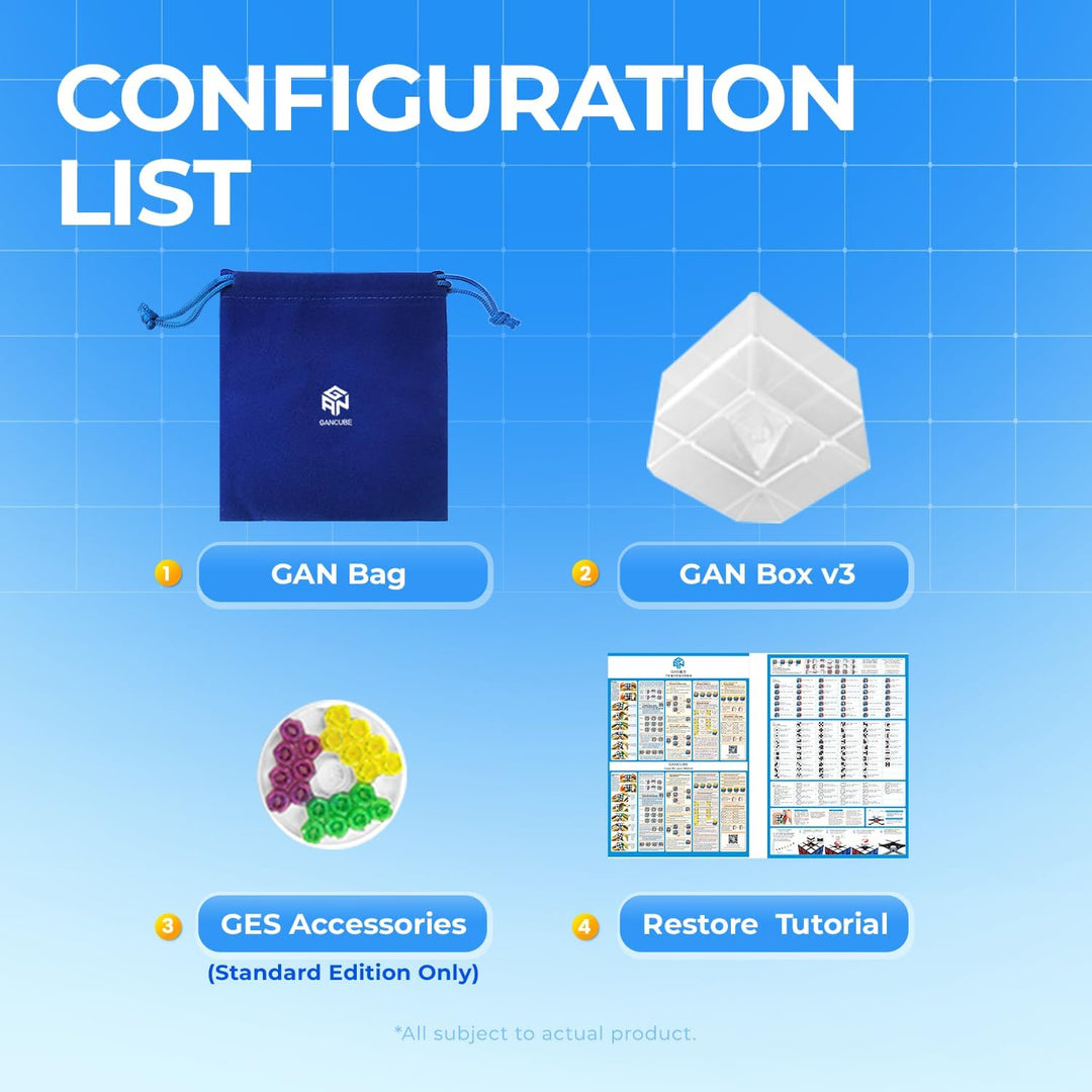 GAN 356M UV Beschichtet, Speed Cube 3x3 Magnetisch Stickerless 356M Speedcube mit Extra GES