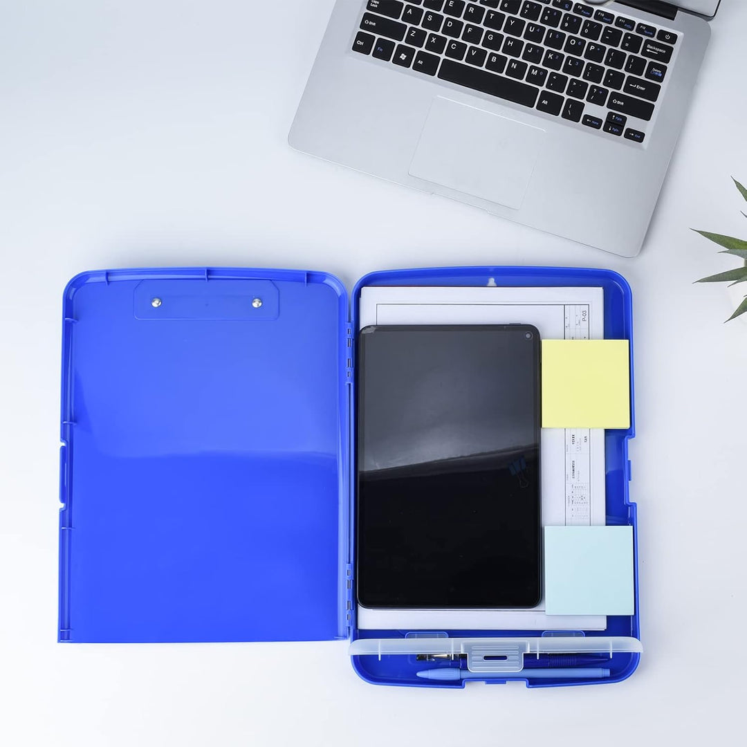 ZCZN Klemmbrett a4 mit Deckel, 2 Stück Schreibbrett mit Aufbewahrung, Kunststoff-Schreibbrett für Sc