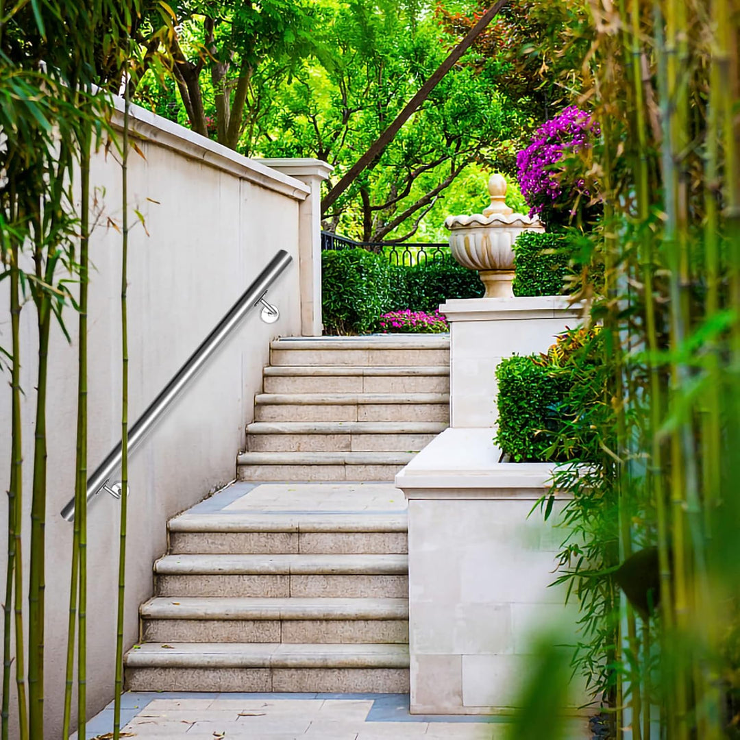 Daromigo Edelstahl Handlauf Treppengeländer Geländer Wandhandlauf Wand Treppe mit Wandhalterung und