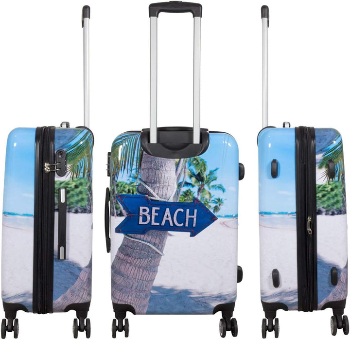 Bowatex Mittelgrosser Koffer mit Strand Motiv Beach Reisekoffer 67 cm - 70 Liter