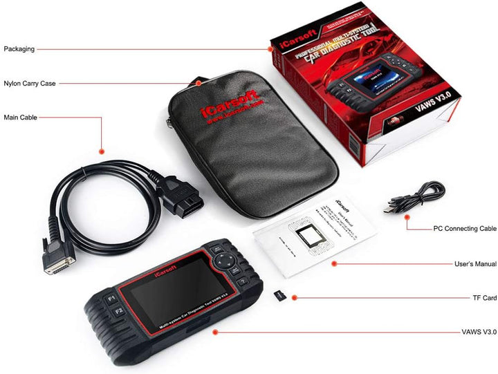 iCarsoft VAWS V3.0 professionelles und leistungsstarkes Diagnose-Gerät für Audi/VW/Seat/Skoda Fahrze