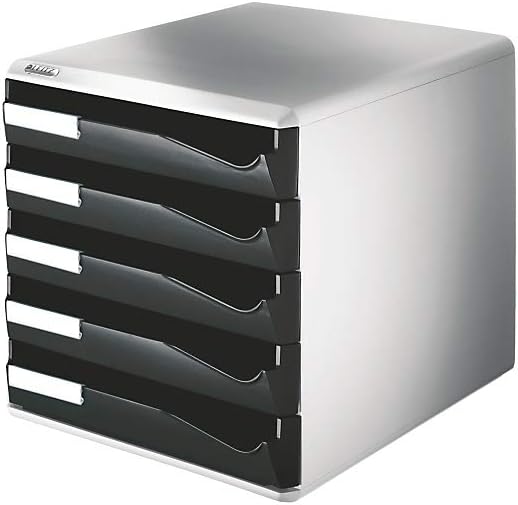 Leitz Post-Set mit 5 Schubladen, Schubladenset zur Aufbewahrung von Dokumenten und Büromaterialien,