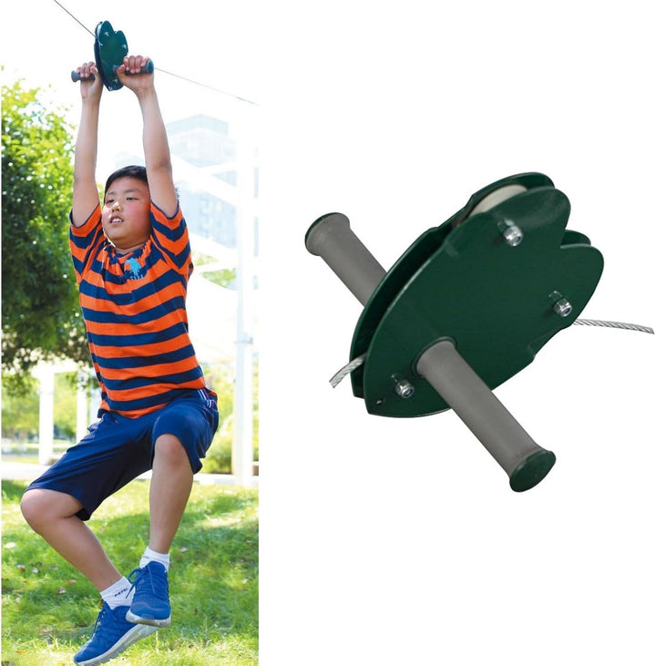 Seilbahn Gartenseilbahn für Kinder 25m Kabelbahn Drahtseilbahn ohne Sitz