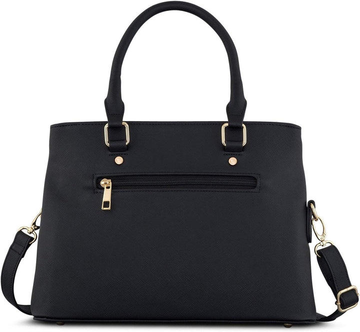 Expatrié Handtasche Damen Schwarz Julie Henkeltasche aus veganem Leder - PU Ledertasche Schultertasc