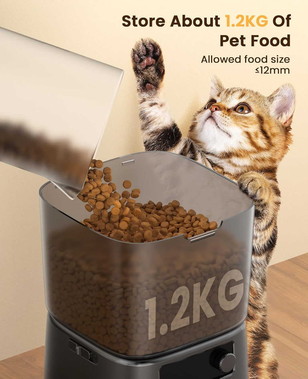 oneisall 3.5L Futterautomat Katze, Katzenfutter Automat mit Programmierbarem Timer, 1-6 Mahlzeiten p