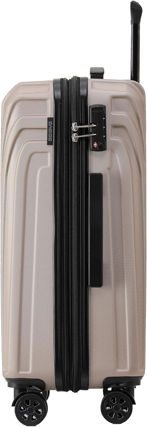 BEIBYE Kofferset Rollkoffer Koffer Hartschale,TSA Schloss, Zwillingsrollen, Erweiterung (Champagner,