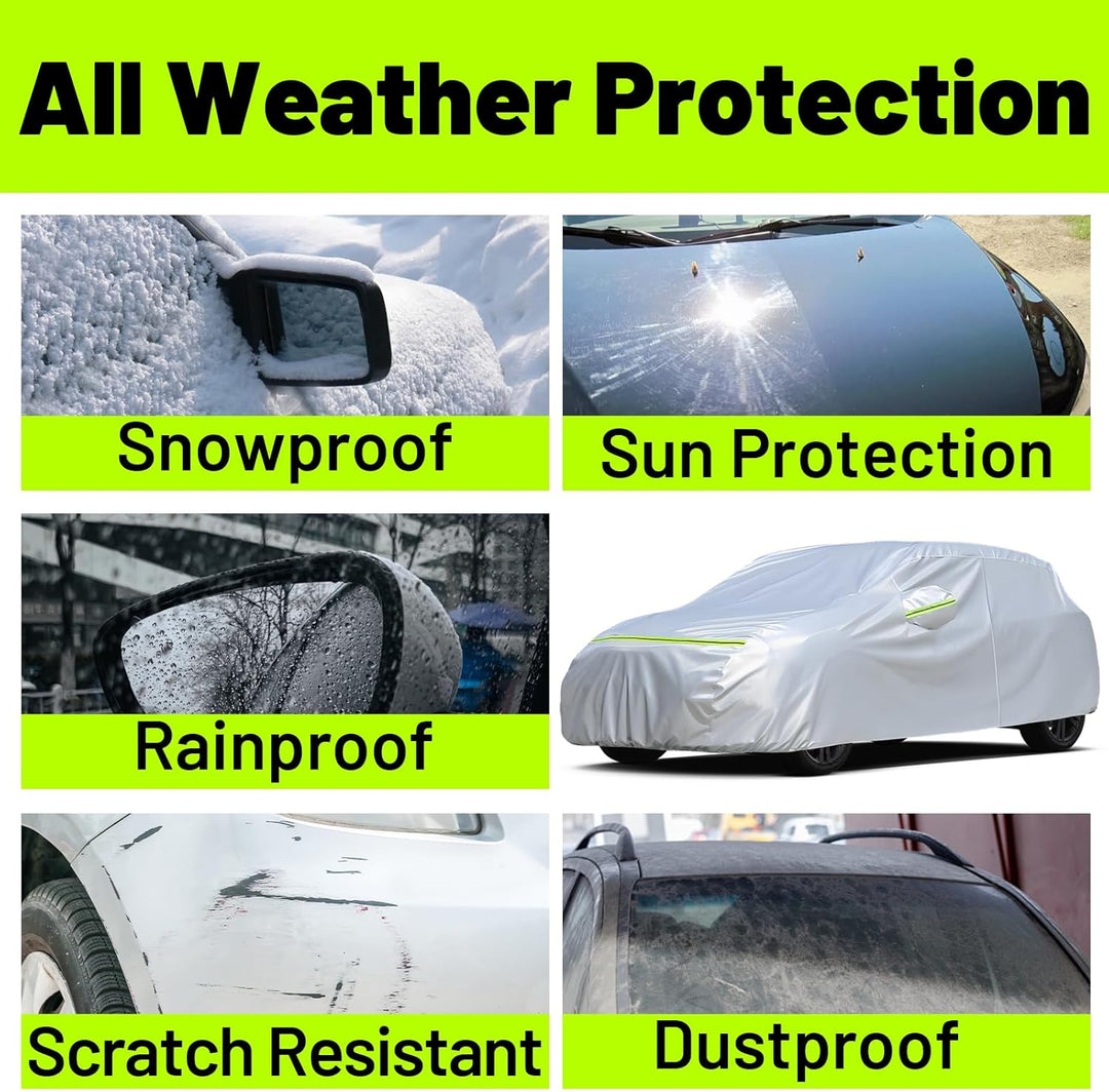 Favoto Autoschutzhülle Autoplane Winter Auto Abdeckung - UV-Schutz Staubdicht Kratzfest Windfesten S