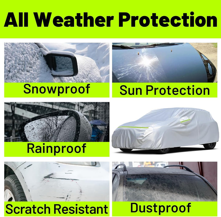 Favoto Autoschutzhülle Autoplane Winter Auto Abdeckung - UV-Schutz Staubdicht Kratzfest Windfesten S
