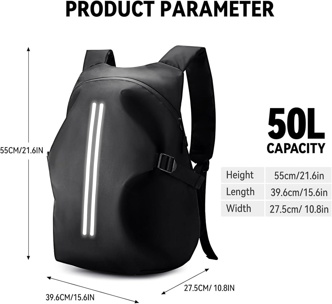 HYC00 Motorradrucksäcke für Herren, wasserdichter Helmrucksack, Motorradzubehör, Laptoptaschen, Reis