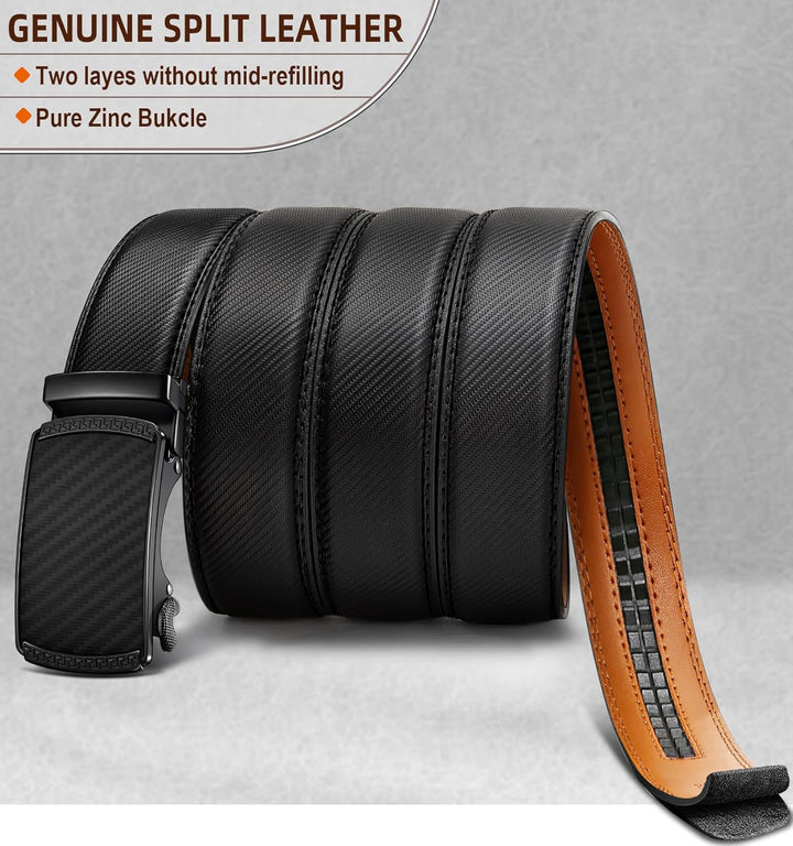 BULLIANT Gürtel Herren, Gürtel Ratsche Ledergürtel Automatikschliesse für Herren Anzug Business Klei