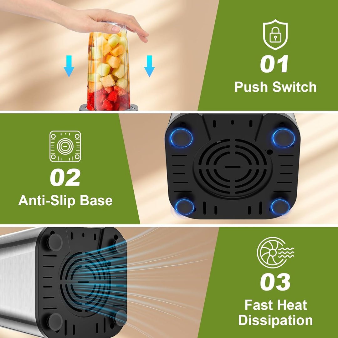 Smoothie Mixer, Apritsce 800W Standmixer Smoothie Maker, Blender Elektrisch mit 2 Flasche und 300ML