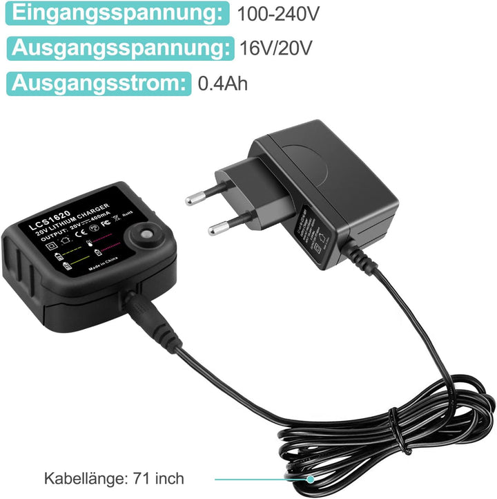 ADVTRONICS 18V/20V Ladegerät Kompatibel mit Black & Decker 18V/20V Lithium-Akku BL2018 BL2018-XJ BL1