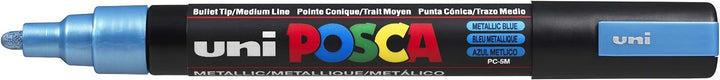 Uni-Ball Posca pc-5 m Medium Bullet Tip Marker Line Width 1.8 mm - 2.5 mm blaumetallic, blaumetallic