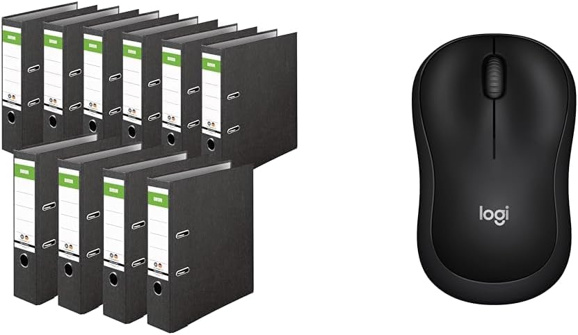 Original DINOR Ordner-Wolkenmarmor-Recycling - Made in Germany & Logitech M220 SILENT Kabellose Maus