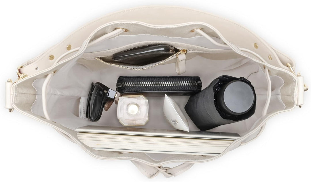 Expatrié Beuteltasche Damen - Sarah Medium - Handtasche aus Veganem PU Leder - Umhängetasche für Cit