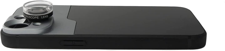 SYSTEM-S Makro Linse 30x Mikroskop Filter mit Hülle in Schwarz für iPhone 14 Plus