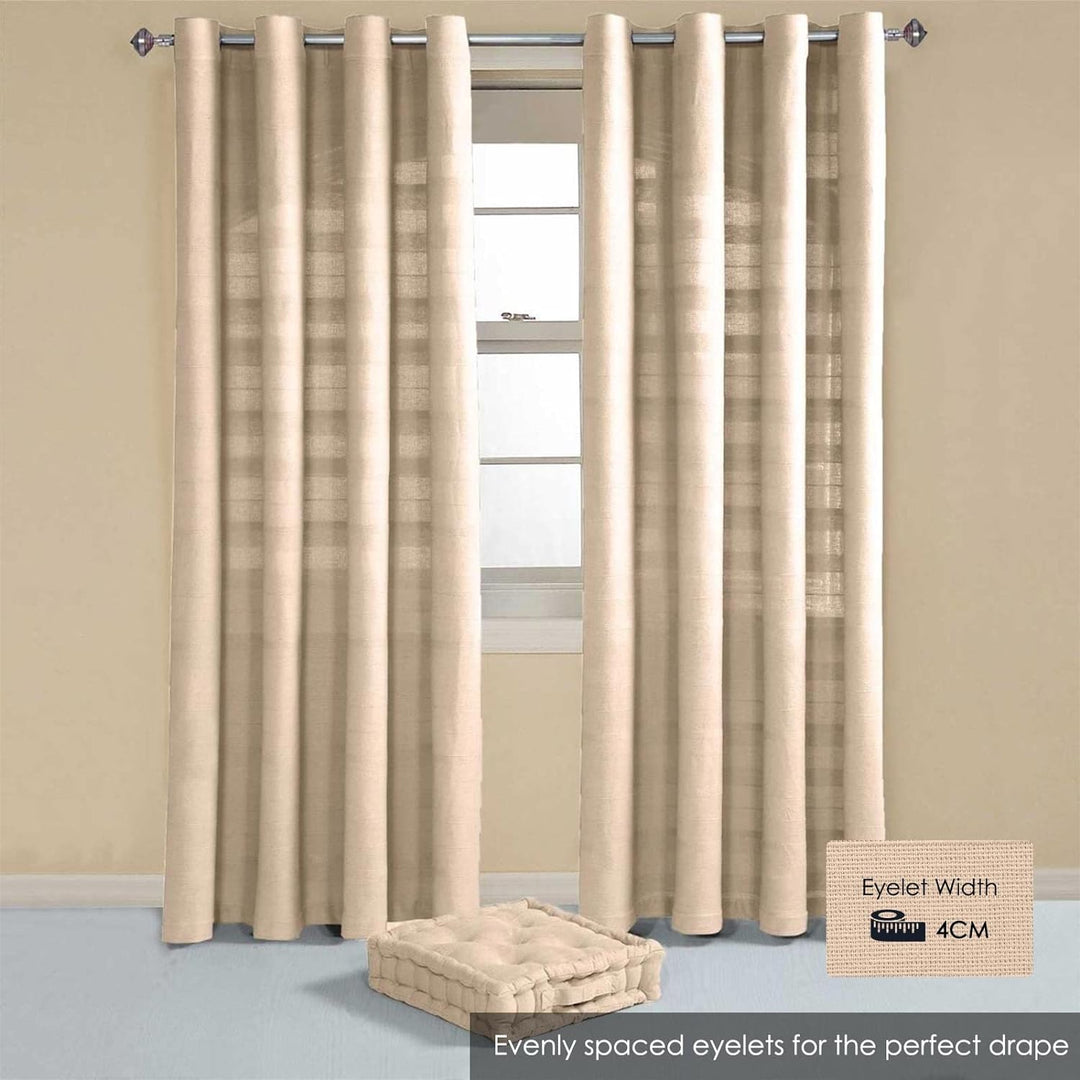 HOMESCAPES handgewobener Vorhang Rajput im 2er Set Ösenvorhang 140 x 140 cm Dekoschal in RIPP-Optik