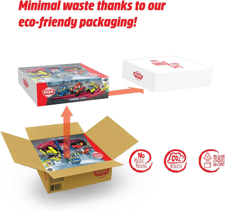 Dickie Toys – Transformator-Fahrzeuge im 3er Set (je 12 cm) - 2 in 1 Roboter-Autos für Kinder ab 3 J