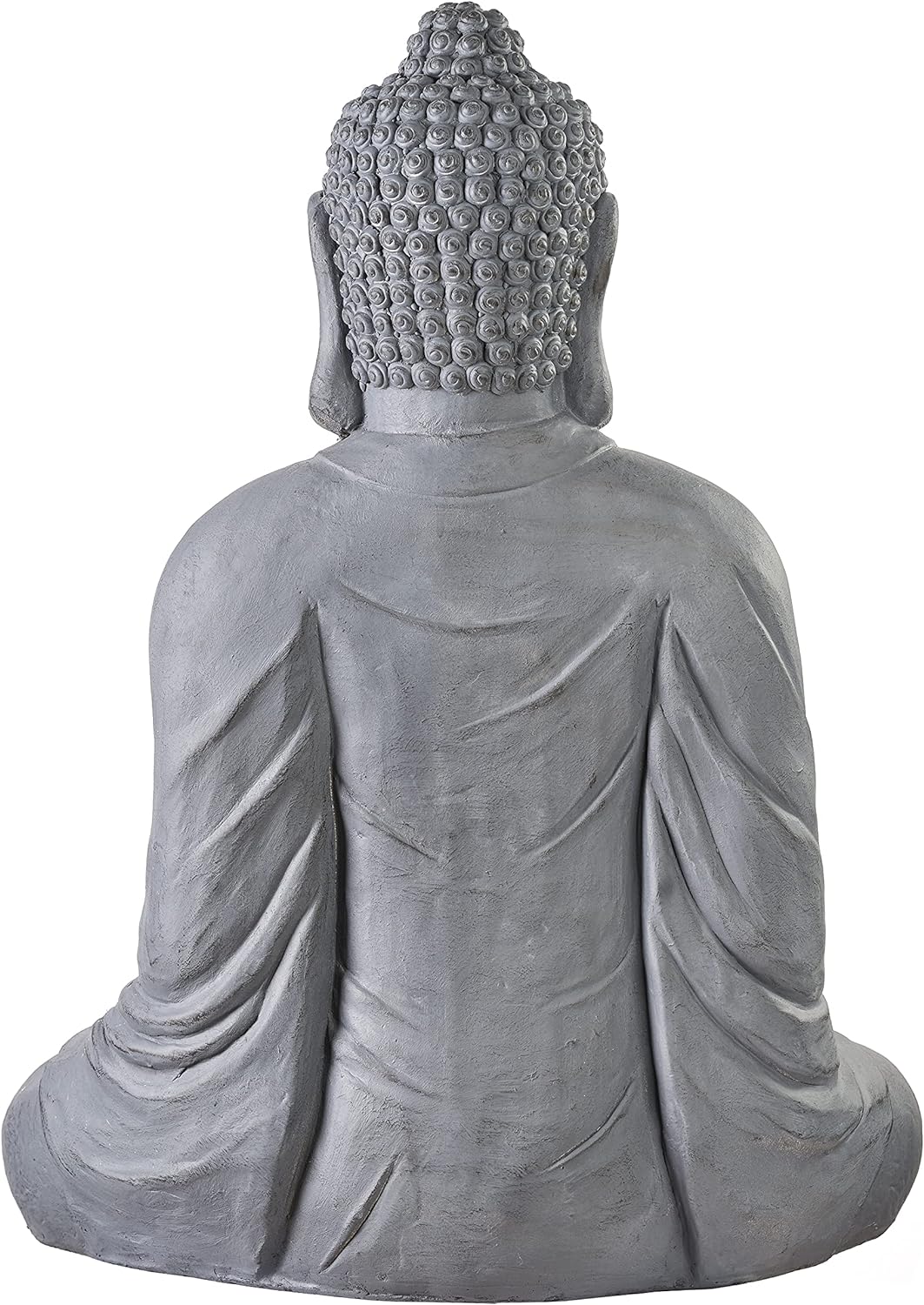 Worldconnection Riesiger XXXL Grosser Buddha 80 cm grau Steinoptik Garten Deko Figur Skulptur Feng S