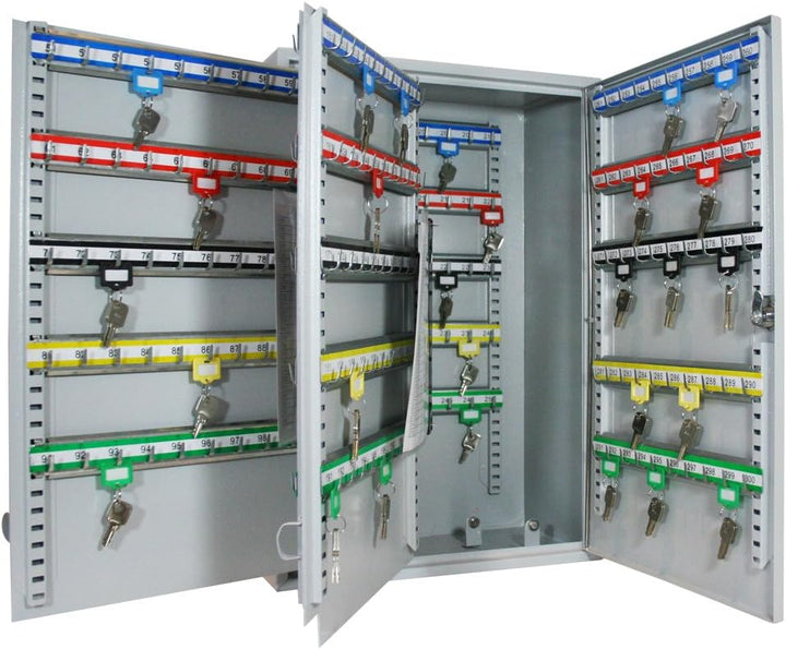 HMF 135300-07 Schlüsselschrank Schlüsselkasten, 300 Haken, 55,0 x 38,0 x 20,5 cm, 14,5 kg, lichtgrau