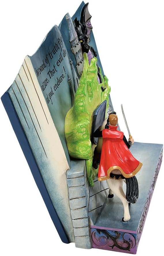 Jim Shore Enesco Dianey Traditions 6013068 Prince Philip and Dragon Storybook Figurine 6.5"